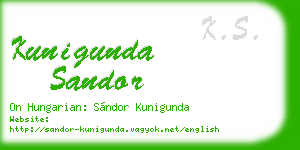 kunigunda sandor business card